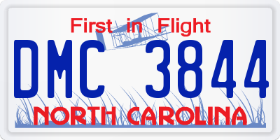 NC license plate DMC3844