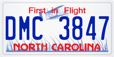 NC license plate DMC3847