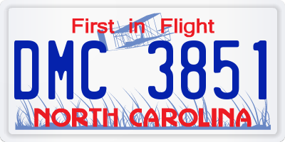 NC license plate DMC3851