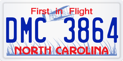 NC license plate DMC3864