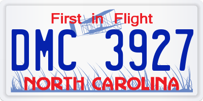 NC license plate DMC3927