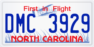 NC license plate DMC3929