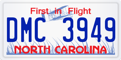 NC license plate DMC3949
