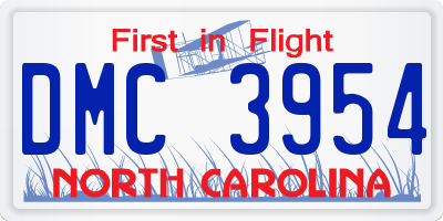 NC license plate DMC3954