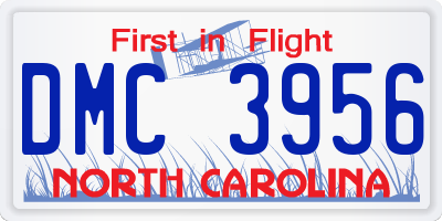 NC license plate DMC3956