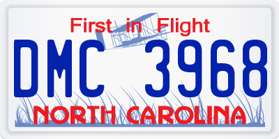 NC license plate DMC3968