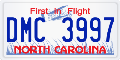 NC license plate DMC3997