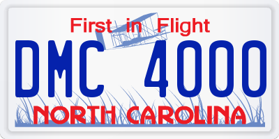 NC license plate DMC4000