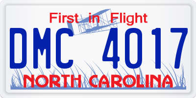 NC license plate DMC4017