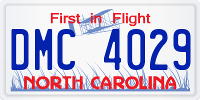 NC license plate DMC4029