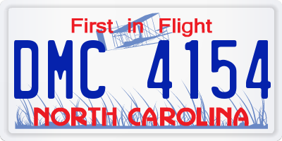 NC license plate DMC4154