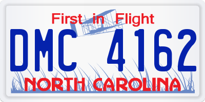 NC license plate DMC4162