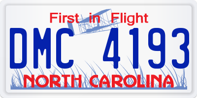 NC license plate DMC4193