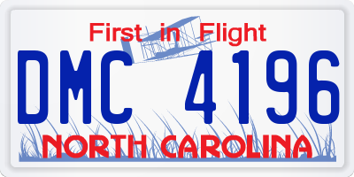 NC license plate DMC4196