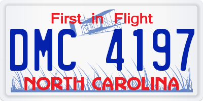 NC license plate DMC4197