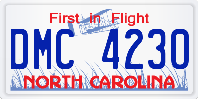 NC license plate DMC4230