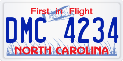 NC license plate DMC4234