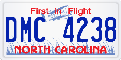 NC license plate DMC4238