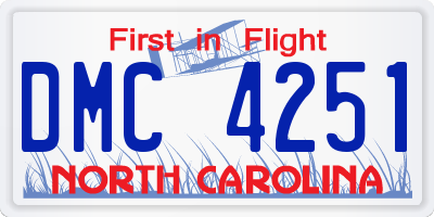 NC license plate DMC4251