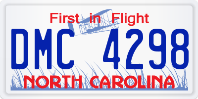 NC license plate DMC4298