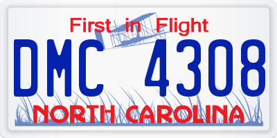 NC license plate DMC4308
