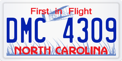 NC license plate DMC4309