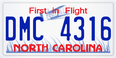 NC license plate DMC4316