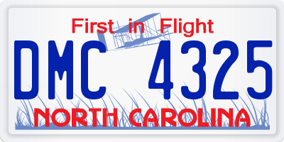 NC license plate DMC4325