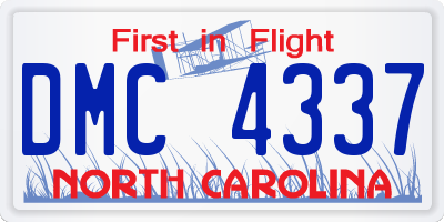NC license plate DMC4337