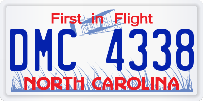 NC license plate DMC4338