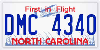 NC license plate DMC4340