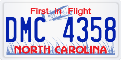 NC license plate DMC4358