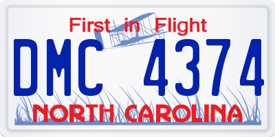 NC license plate DMC4374