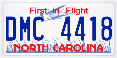 NC license plate DMC4418