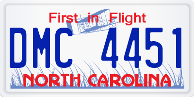 NC license plate DMC4451