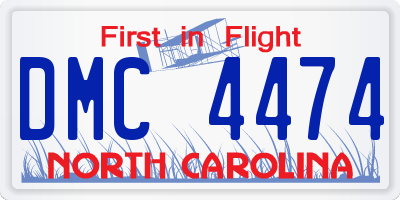 NC license plate DMC4474