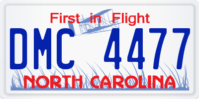 NC license plate DMC4477