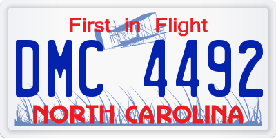 NC license plate DMC4492