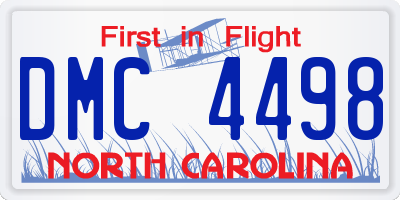 NC license plate DMC4498