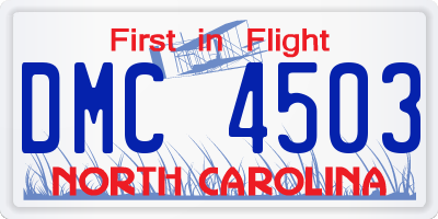 NC license plate DMC4503
