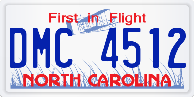 NC license plate DMC4512