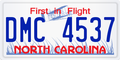 NC license plate DMC4537