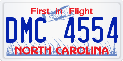 NC license plate DMC4554