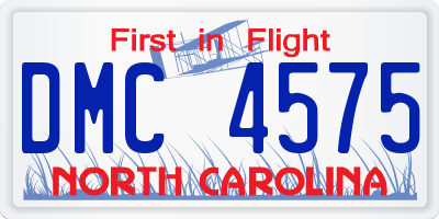 NC license plate DMC4575