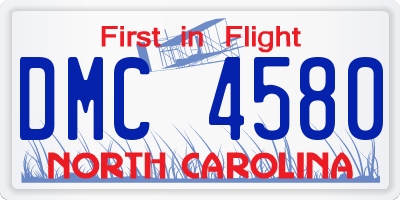 NC license plate DMC4580