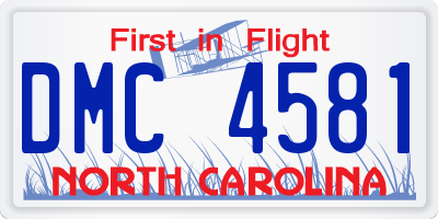 NC license plate DMC4581
