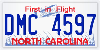 NC license plate DMC4597