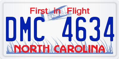 NC license plate DMC4634
