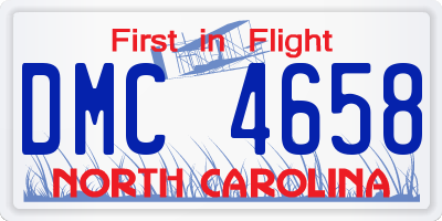 NC license plate DMC4658