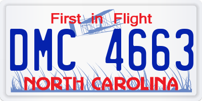 NC license plate DMC4663